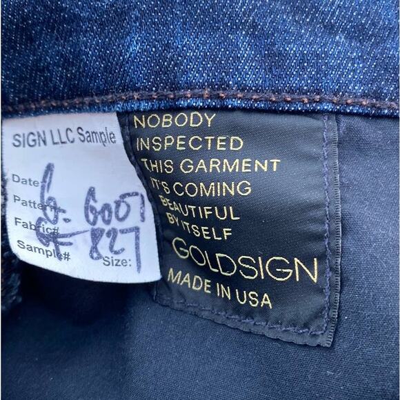 New Goldsign Floral Embroidered Distressed Splattered Denim Jean Mini Skirt 27 - Picture 8 of 13